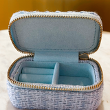 Mini Tweed Jewelry Box - Blue