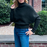 Delia Cowl Neck Sweater - Black