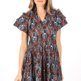 Nadia Tiered Mini Dress - Wedgwood