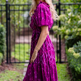 Louise Maxi Wrap Dress - Violet Trellis