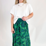 Stella Poplin Maxi Skirt - Green