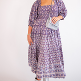 Harper Puff Sleeve Maxi Dress - Purple Mix