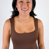 Sara Seamless Square Neck Top - Coffee