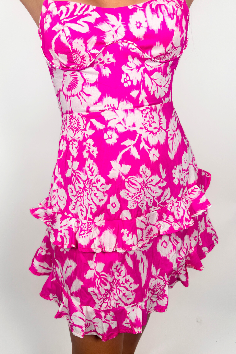 Mo Ruffle Mini Dress - Pink