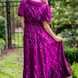 Louise Maxi Wrap Dress - Violet Trellis