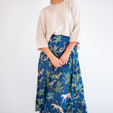 Jane Tropical Maxi Skirt - Navy Tropical