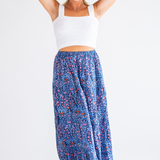 Jane Blockprint Maxi Skirt - Navy Multi Blossom