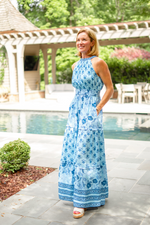 Bahamas Halter Modal Maxi Dress - Blue