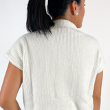 Hermione Mock Neck Sweater Top - Ivory