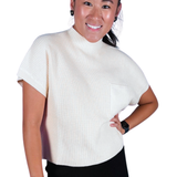 Brynn Short Sleeve Sweater - Cream