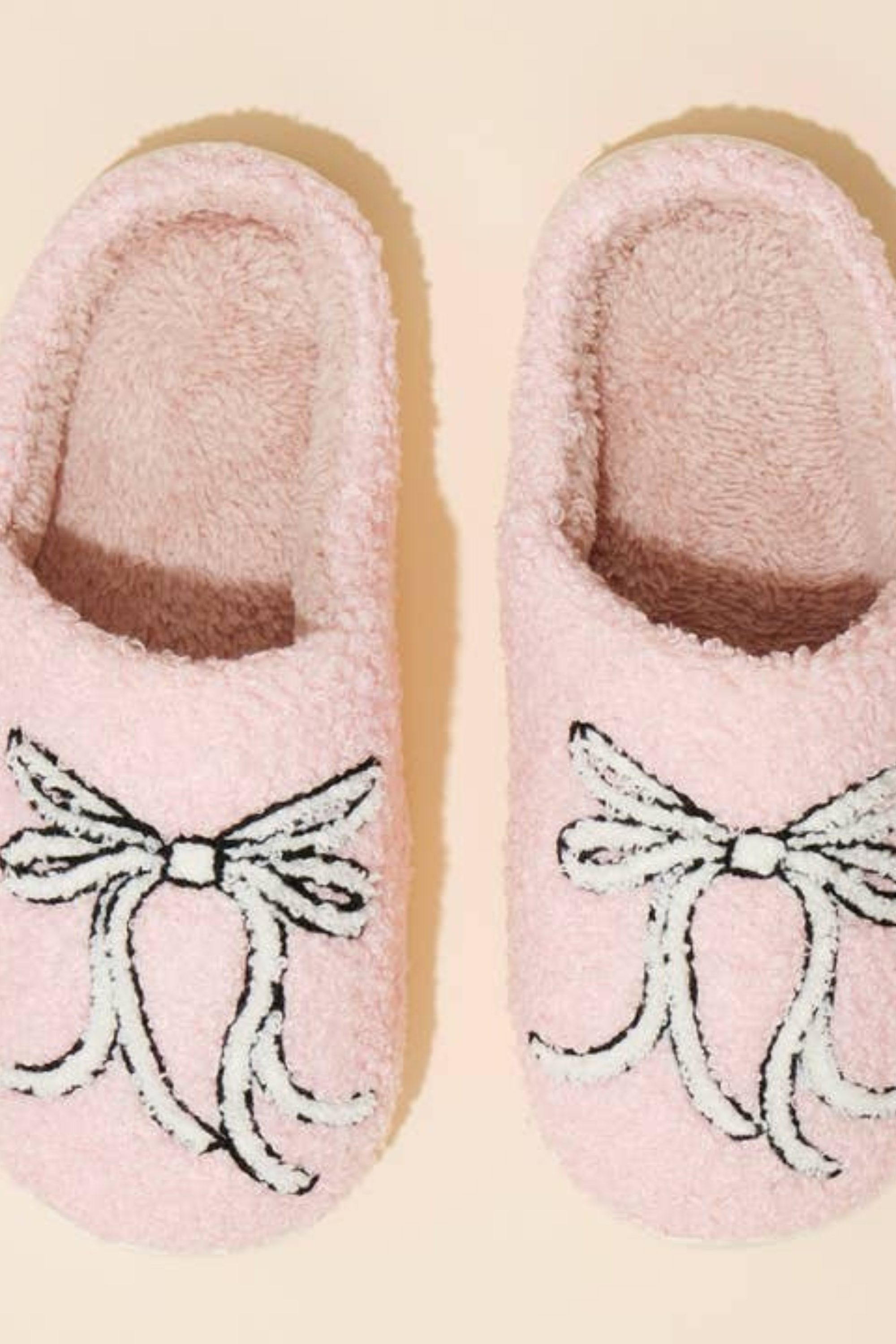 Holiday Cozy Slippers - Pink Ribbons