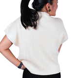 Brynn Short Sleeve Sweater - Cream