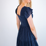 Lil Solid Smocked Maxi Dress - Navy