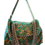 Jetset Duffle Bag - Turquoise Neutral Hibiscus