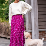 Lillian Floral Maxi Skirt - Violet Trellis