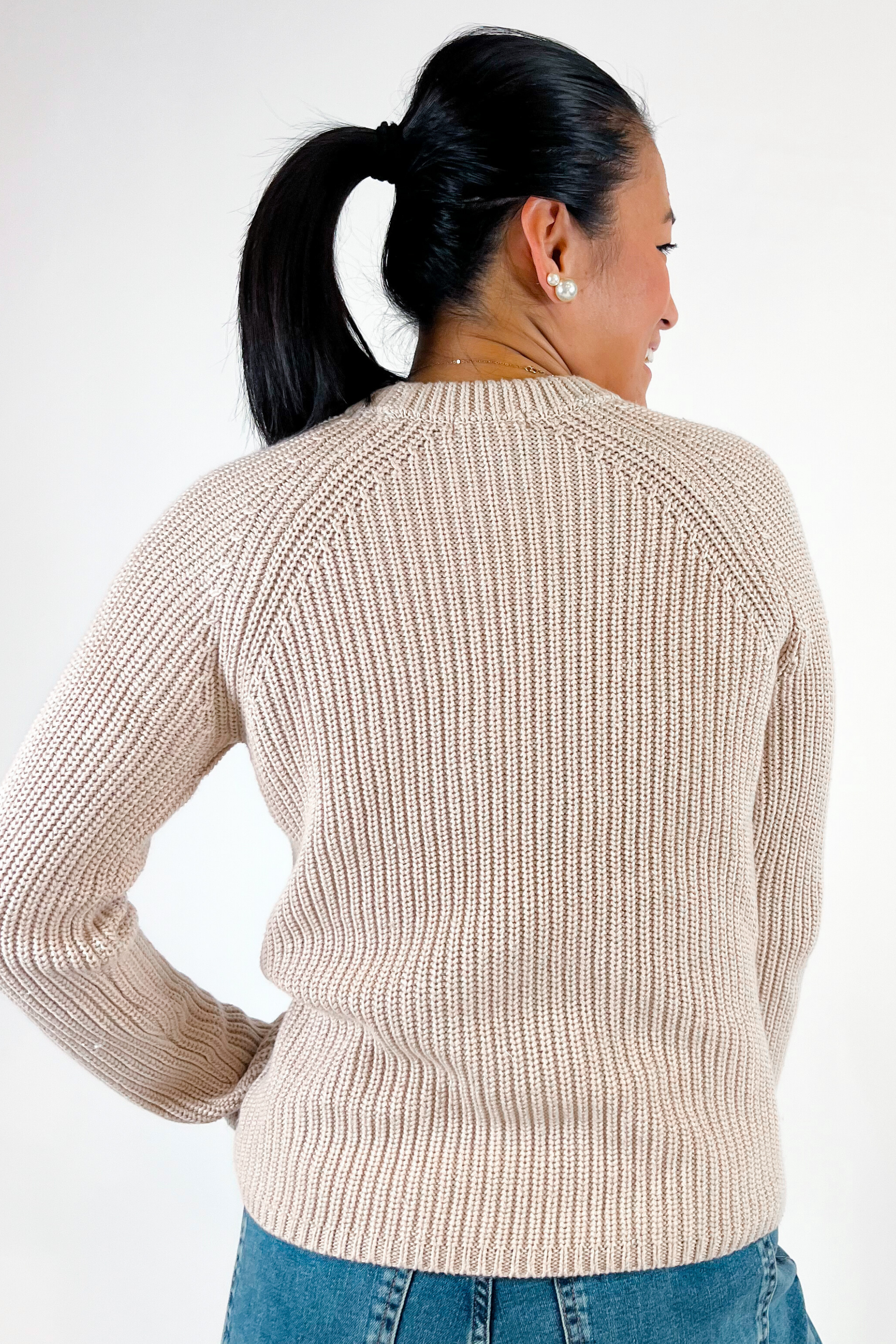 Jane Cotton Raglan Sweater - Wheat