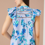 Jomarie Top - Marble Floral Cornflower