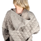 Kellie Quilt Zip Hoodie - Stone Taupe