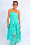 Cali Strapless Maxi Dress - Tiffany Blue