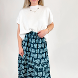 Stella Poplin Maxi Skirt - Akola Storm