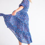 Taylor Collar Maxi Dress - Navy Multi Blossom