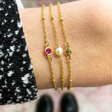 Dainty Birthstone Bracelet - June