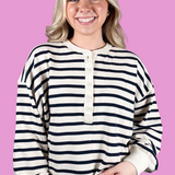 Sailor Stripe Long Sleeve Top - Navy Stripe