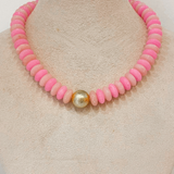 Charleston Beaded Necklace - Baby Pink