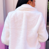 Aspen Furry Collared Jacket - Ivory