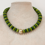 Charleston Beaded Necklace - Forest Green