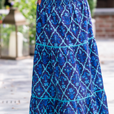 Olivia Floral Maxi Skirt - Navy Trellis