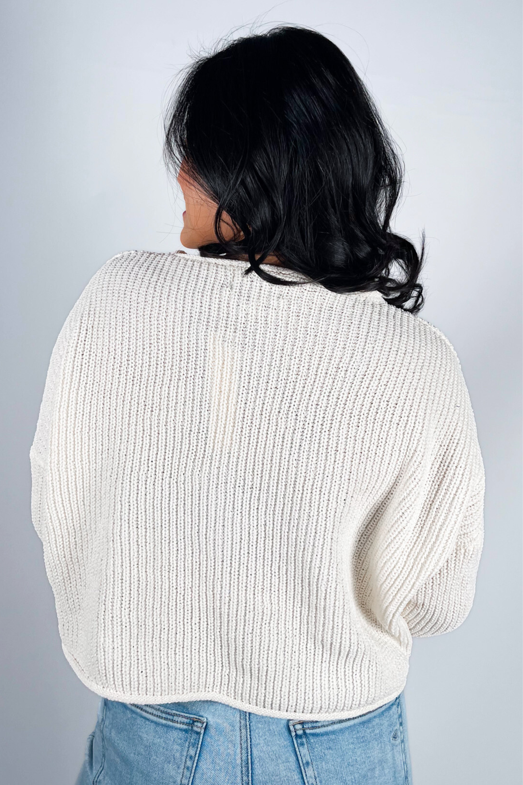 Nala Roll Edge Sweater - Cream