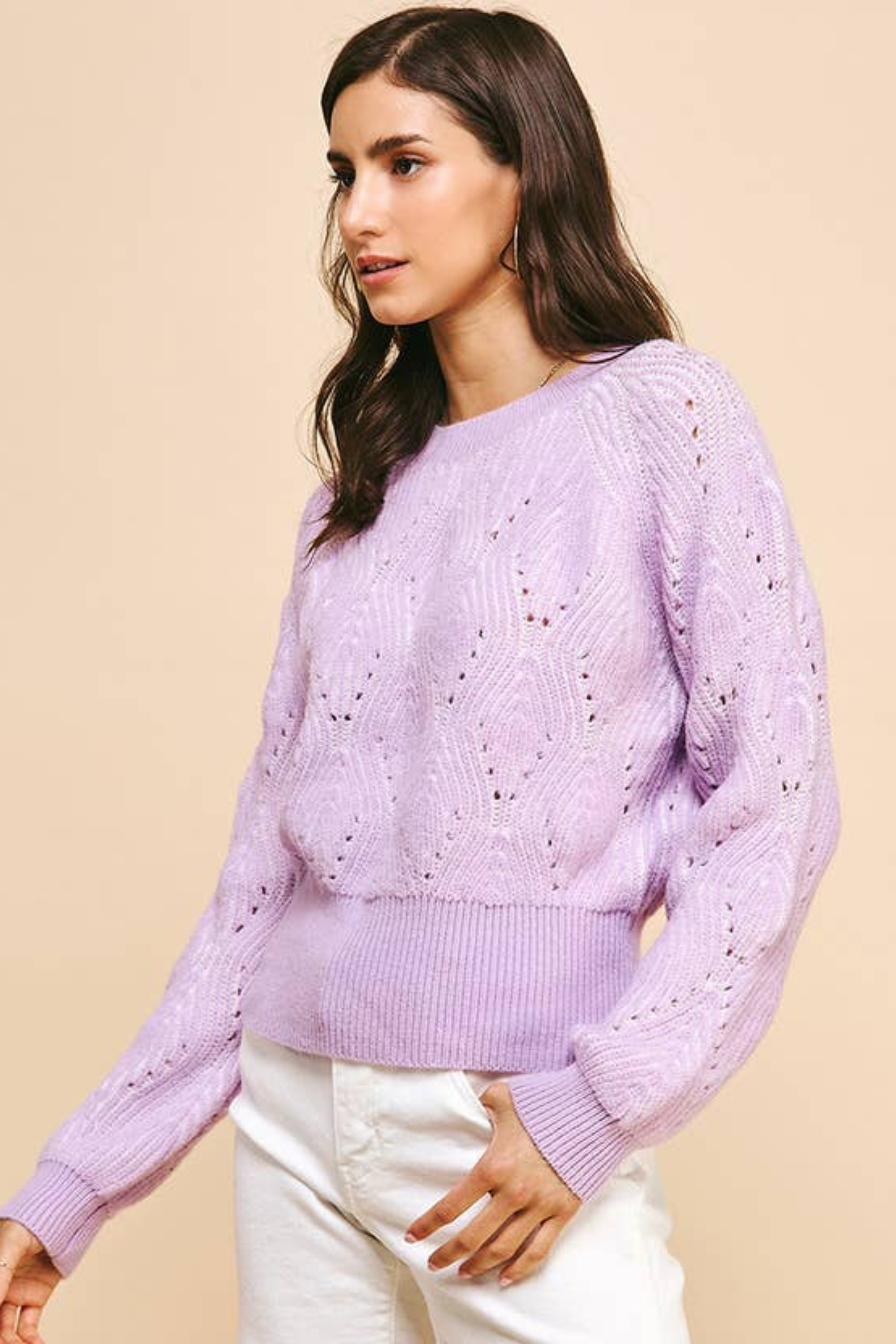 Lila Textured Sweater - Lavender