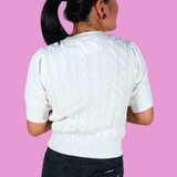 Lee Pearl Short Sleeve Sweater - Cream