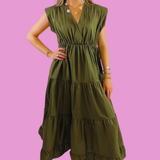 Tahoe Tiered Maxi Dress - Army Green