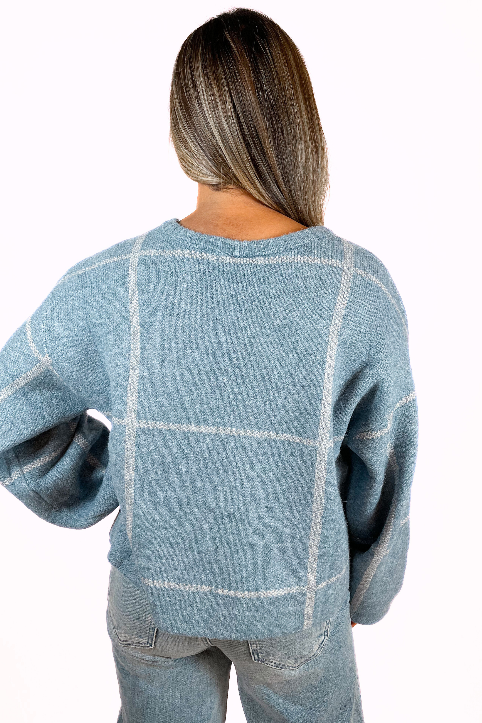 Robin Checkered Sweater - Blue