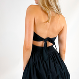 Bubble Strapless Mini Dress - Black