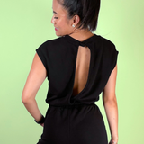 Comfy Open Back Romper - Black