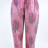 Kathy Jammy Pant Set - Pink Stripe Blossom