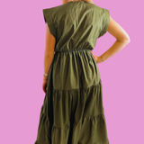 Tahoe Tiered Maxi Dress - Army Green