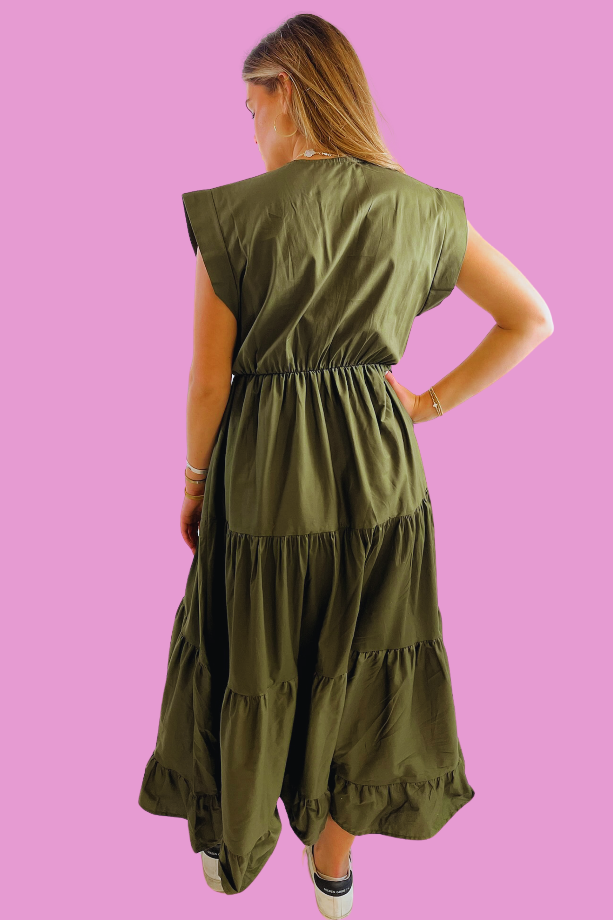 Tahoe Tiered Maxi Dress - Army Green