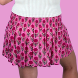 Wesley Blockprint Mini Skirt - Magenta Gold Rose