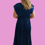 Mishal Silk Maxi Dress - Navy