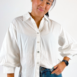 Ina Button Down Top - White