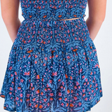 Wesley Blockprint Mini Skirt - Navy Multi Blossom