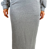 Maya French Terry Maxi Skirt - Heather Grey