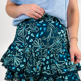 Annie Embroidered Skort - Daisy Teal