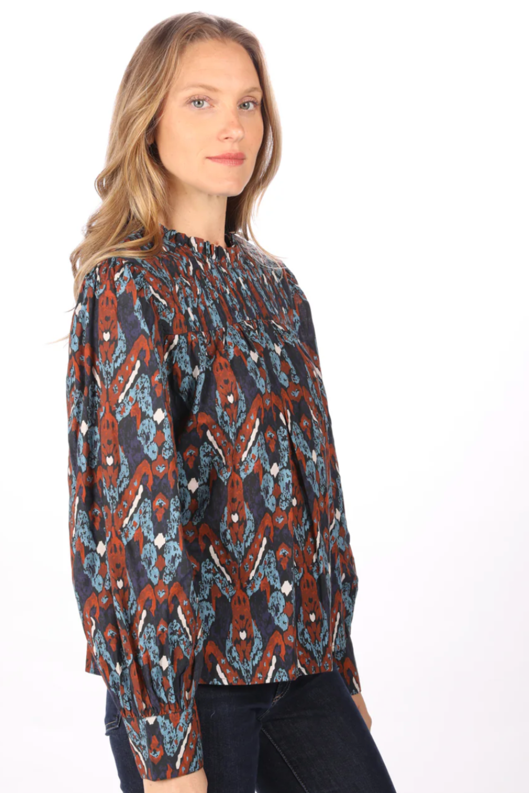 Malia Long Sleeve Top - Wedgwood