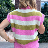 Cisse Stripe Sleeveless Sweater - Rose