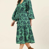 Emerson Poplin Midi Dress - Green